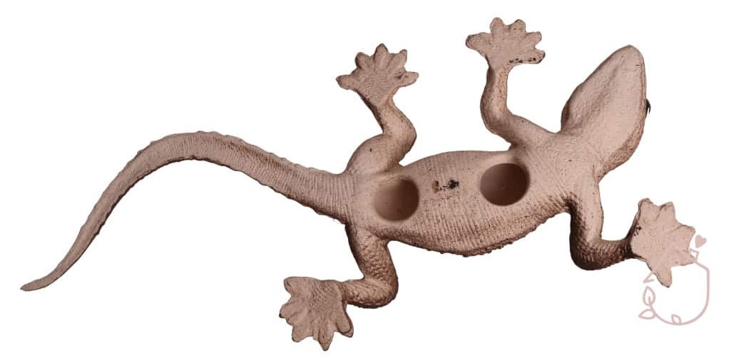 zahradní dekorace ještěrka keramická hnědá
